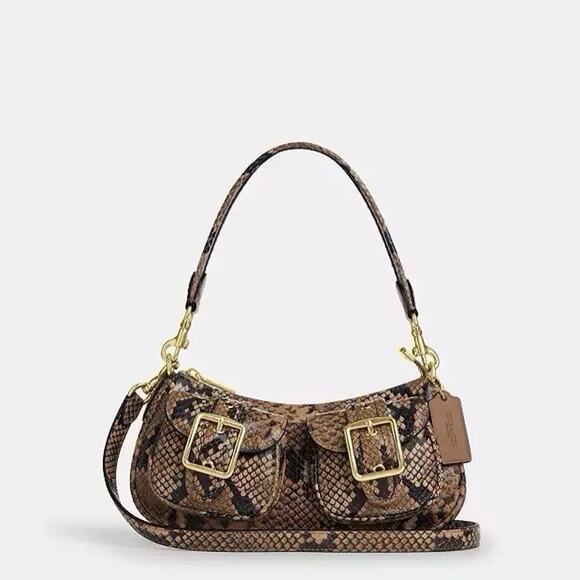 NWT Coach Ashton Bag Snake Print Leather CCE38 Mushroom Multi - Picture 8 of 14